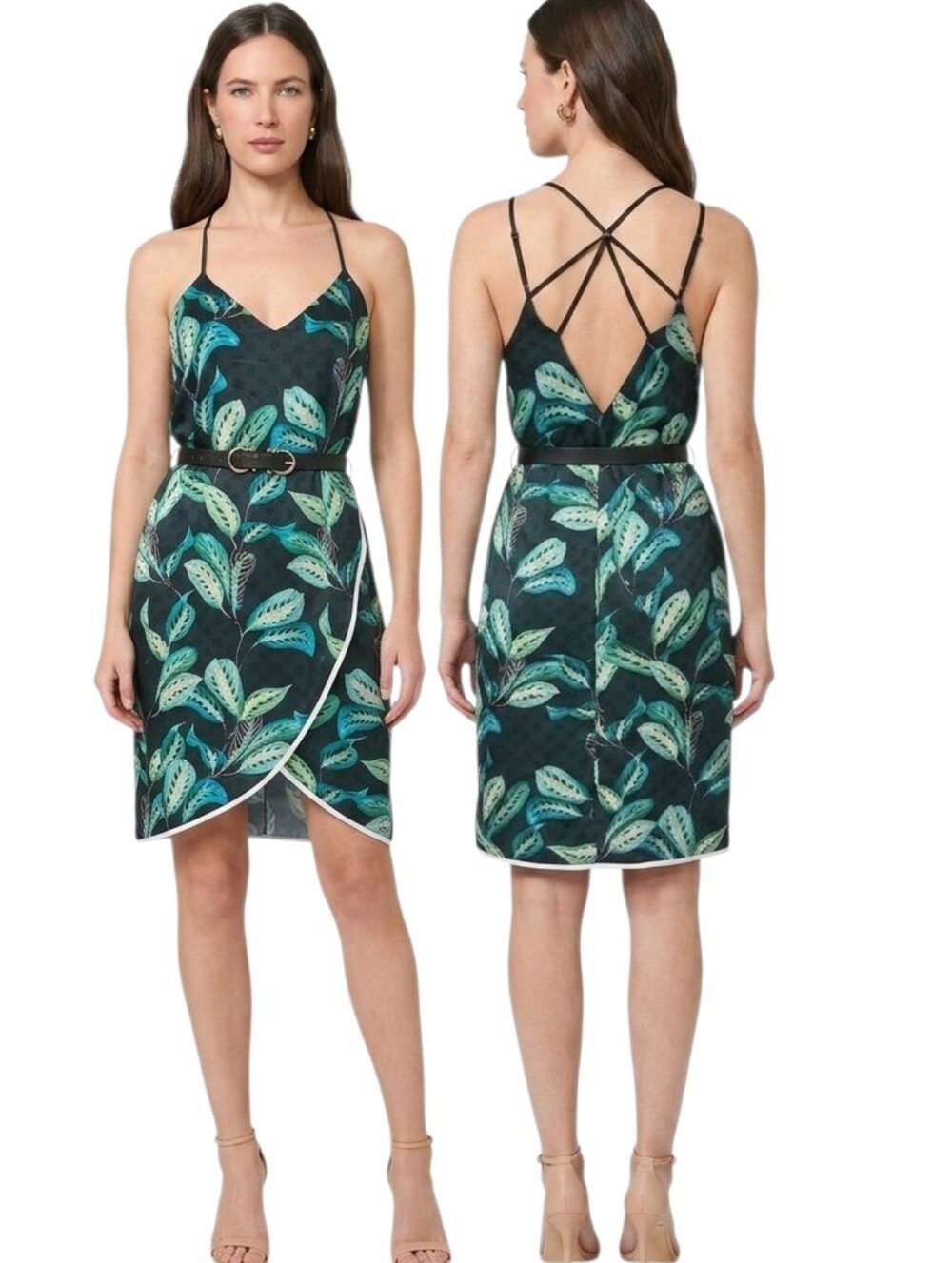 ADELYN RAE x ANTHROPOLOGIE "Havana" Tropical Slip Dress - Size S